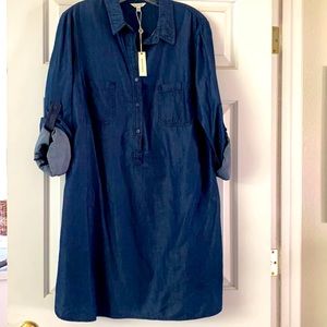 Nwt Max Studio denim Shirt dress Size XL